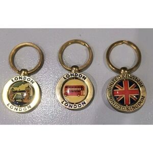 Vintage London Souvenir Spinner Keychain Enameled Lot 3  Collectible Novelty